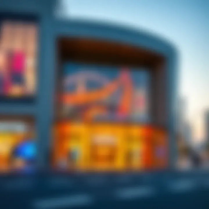 Exterior view of Hamriya Shopping Center showcasing its modern architecture and vibrant entrance