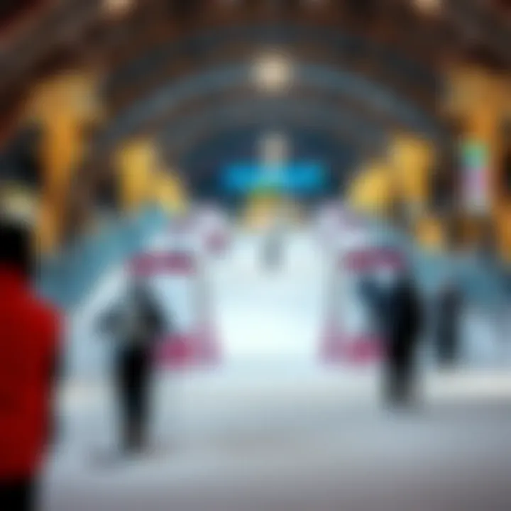 An exciting indoor ski slope capturing winter sports atmosphere
