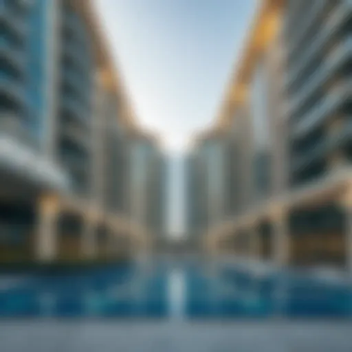 Stunning architectural design of Mazaya 21 showcasing modern aesthetics