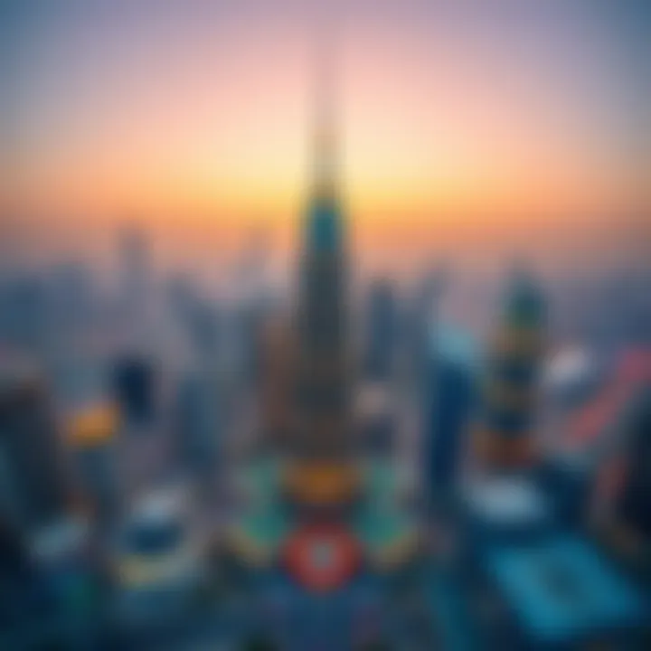 National Towers Mall: A Landmark in Dubai's Skyline Aerial view of National Towers Mall in the Dubai skyline
