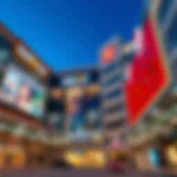 Architectural facade of National Towers Mall showcasing modern design