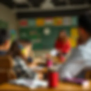 Interactive Learning Atmosphere Classroom environment with engaged students and a teacher