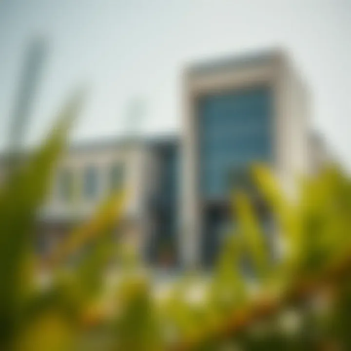 A modern school building in Dubai showcasing architectural design
