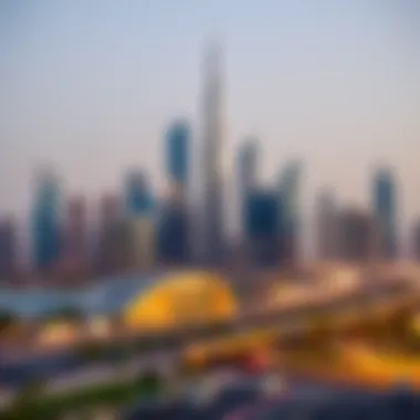 Dubai Skyline: A Gateway for Freelancers A bustling Dubai skyline representing opportunities for freelancers