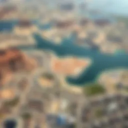 Aerial view of diverse landscapes in the UAE showcasing different types of land.