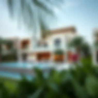 Luxury Living in Dubai Luxurious villa with modern design surrounded by greenery