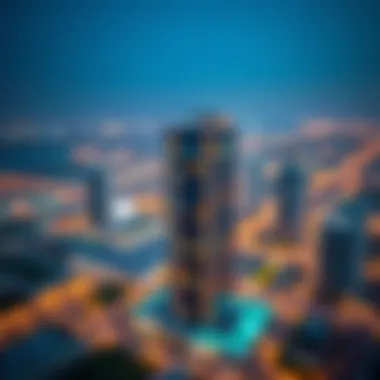 An aerial shot capturing the strategic location of Naya District One within Dubai