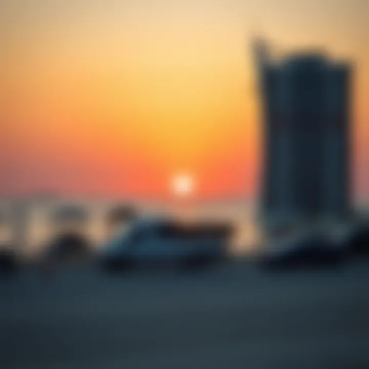 A serene view from Jumeirah Beach as the sun sets over the Arabian Gulf