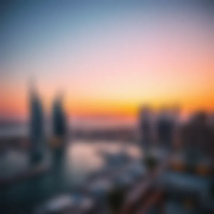 A breathtaking sunset over the Dubai Marina skyline