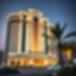 Luxury hotel exterior view on Sheikh Zayed Road