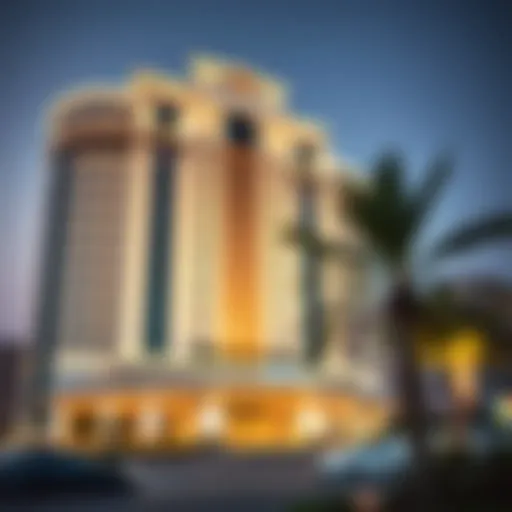 Luxury hotel exterior view on Sheikh Zayed Road