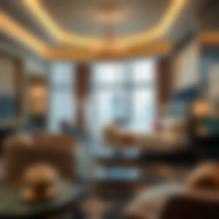 Opulent Hotel Room Experience Stylish hotel room with exquisite furnishings