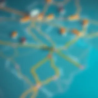 Map highlighting transportation routes between Ajman and Dubai