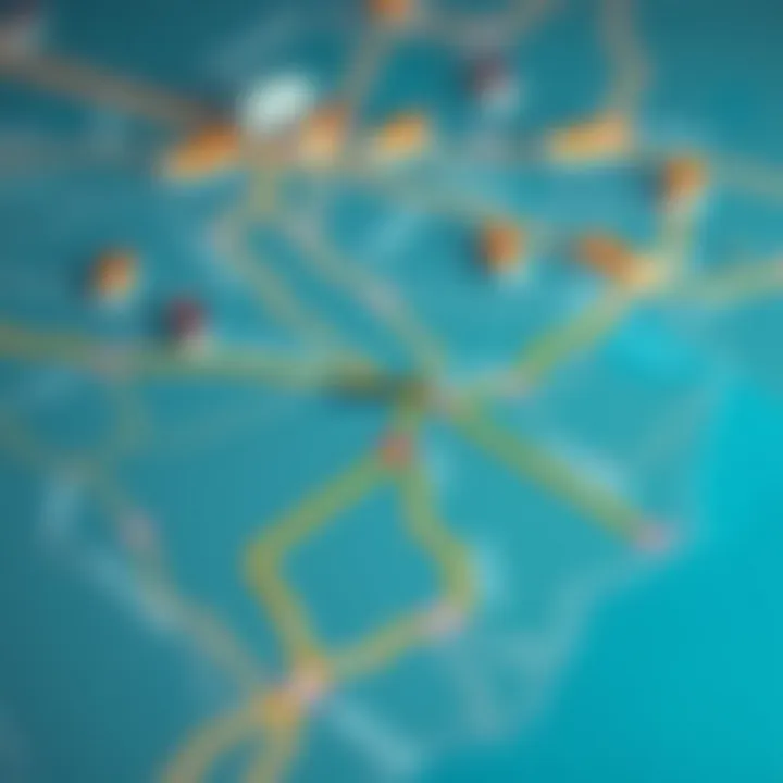 Map highlighting transportation routes between Ajman and Dubai