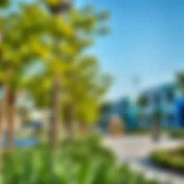 Community-Centric Spaces in Riverland A vibrant community park filled with greenery and recreational spaces