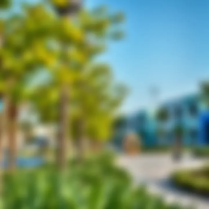 Community-Centric Spaces in Riverland A vibrant community park filled with greenery and recreational spaces