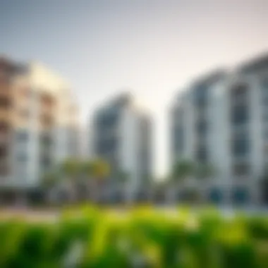 Modern residential buildings in Shabiya 11 highlighting architectural design