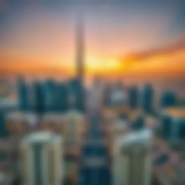 Aerial View of Dubai's Iconic Skyline Stunning skyline view of Dubai