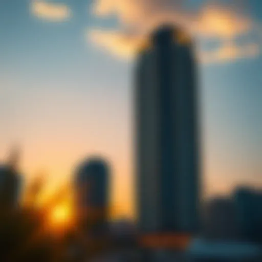 Stella Maris Tower at sunset showcasing its architectural beauty