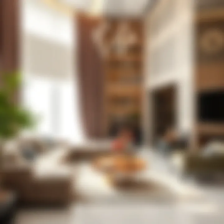 Luxurious living room interior with modern furnishings.
