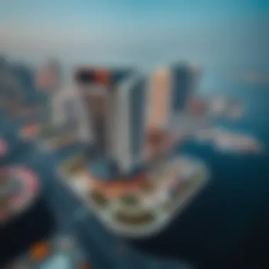 Aerial view of The Bay Residence showcasing its modern architectural design