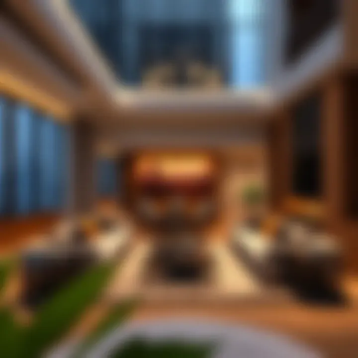 Luxurious living space interior at The Bay Residence highlighting modern amenities