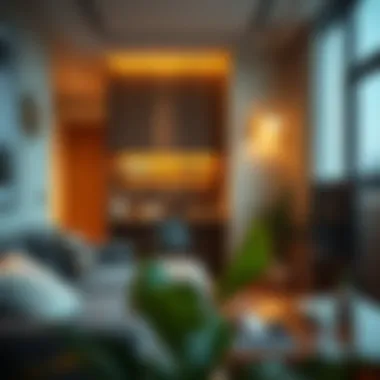 Comfortable Studio Living Cozy studio living area with modern amenities