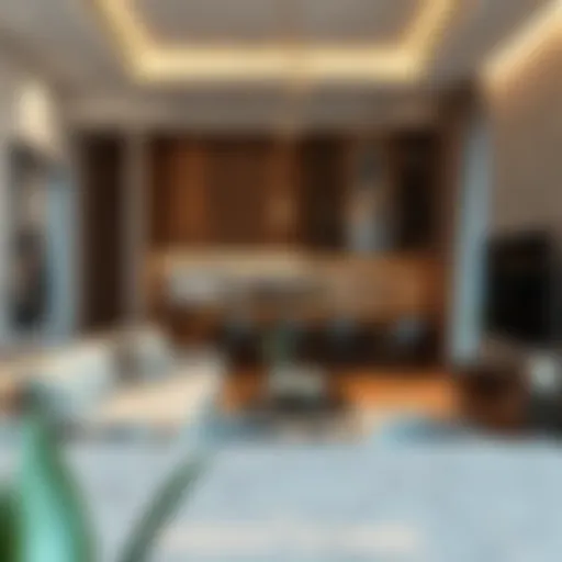 Stylish studio apartment interior design in Bur Dubai