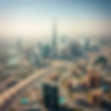 Aerial View of Sharjah and Dubai Skyline Aerial view of Sharjah and Dubai skyline