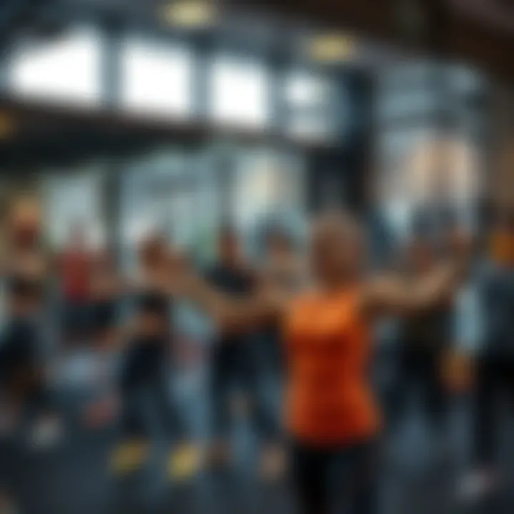 Group Fitness Class at Dubai Gym A group fitness class in progress at a popular Dubai gym