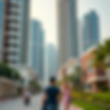 Vibrant Community Living Vibrant community atmosphere in Dubai's residential towers