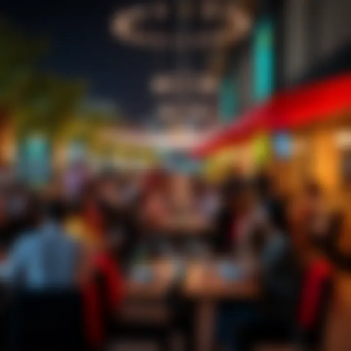 A vibrant atmosphere showcasing a lively dining scene