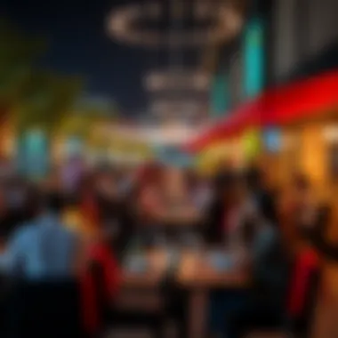 Lively Atmosphere: Dining in Full Swing A vibrant atmosphere showcasing a lively dining scene