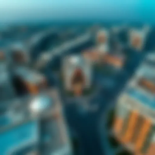 Aerial view of Al Dar showcasing its unique architectural designs