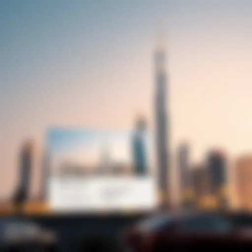 Elegant broker card design showcasing Dubai skyline