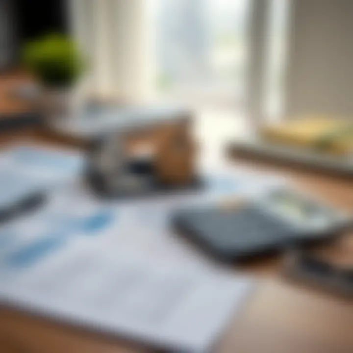 Financial Tools for Home Loan Calculations A calculator and financial documents on a desk