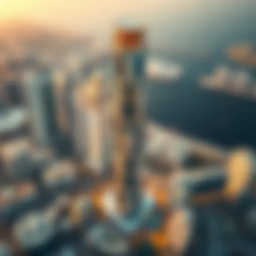 Aerial view of Iris Bay Tower in Business Bay