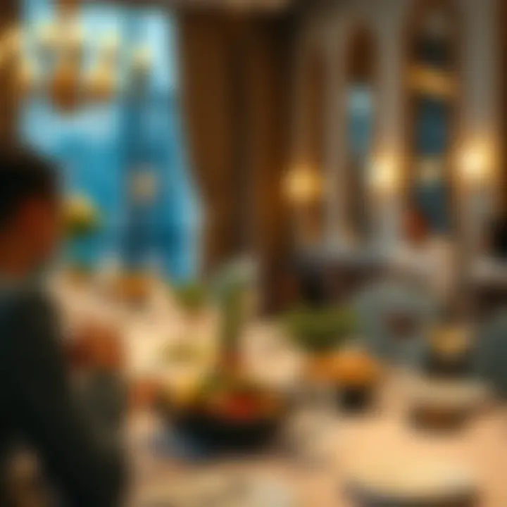 Elegant dining setting depicting food expenses in Dubai