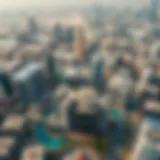 Aerial view of Dubai highlighting real estate properties