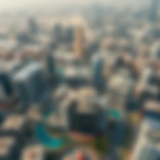 Aerial view of Dubai highlighting real estate properties