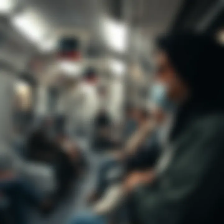 Commuters using the Dubai Metro
