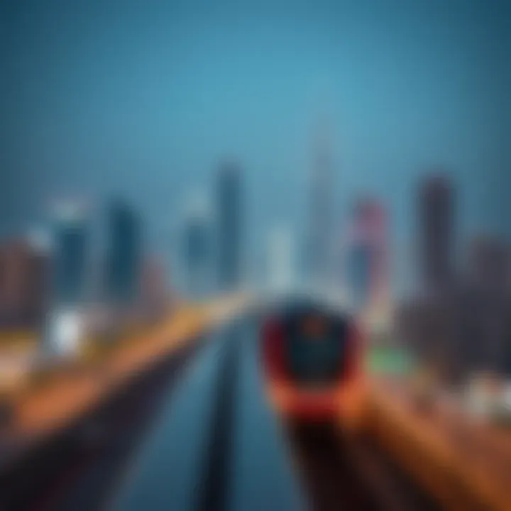 Dubai skyline with Metro