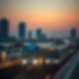 Dubai Metro at sunset