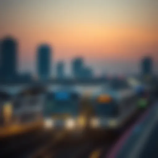 Dubai Metro at sunset