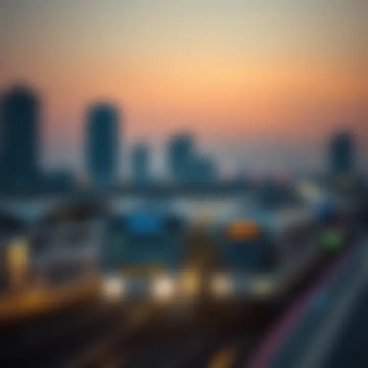 Dubai Metro at sunset