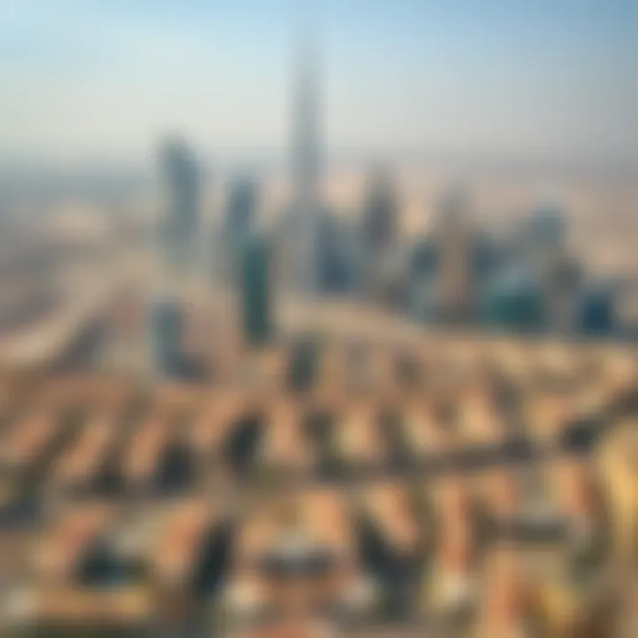 Aerial view of Dubai's skyline with residential areas