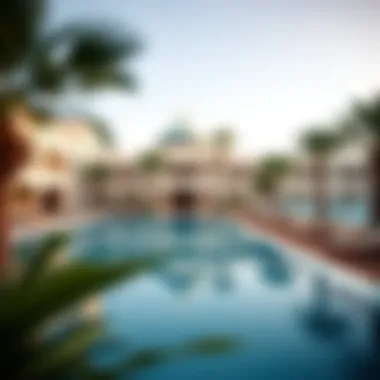 Serene Pool Area of Zabeel Saray Serene pool area reflecting the opulence of Zabeel Saray